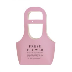 Set 10 cutii carton pliate, model poseta, culoare roz inchis, 32x23x7.5 cm, B.S.P. / SL100_1