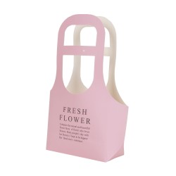 Set 10 cutii carton pliate, model poseta, culoare roz inchis, 32x23x7.5 cm, B.S.P. / SL100_1