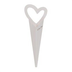Set 10 cutii pentru un trandafir, model inima, culoare alb, 47x13 cm, B.S.P. / SL102_2