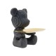 Statueta din rasina, model ursulet + tavita, culoare negru, H 15 cm, B.S.P. / SL1059_1