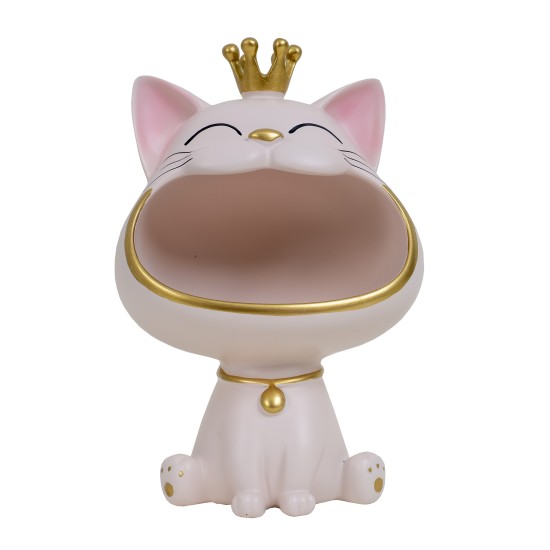 Statueta din rasina, model pisicuta, culoare roz, H 29 cm, B.S.P. / SL1077_3