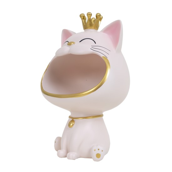 Statueta din rasina, model pisicuta, culoare roz, H 29 cm, B.S.P. / SL1077_3