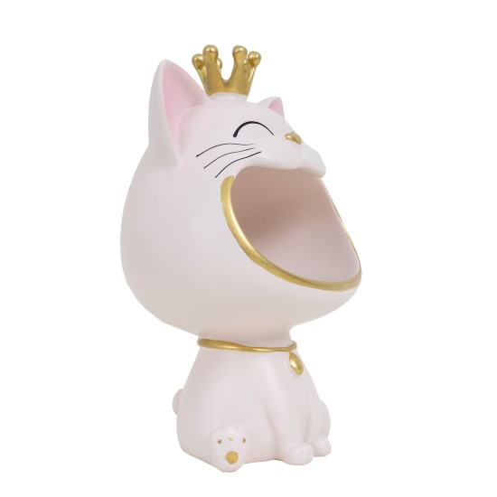 Statueta din rasina, model pisicuta, culoare roz, H 29 cm, B.S.P. / SL1077_3