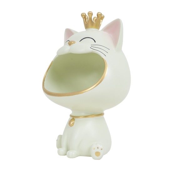 Statueta din rasina, model pisicuta, culoare verde, H 29 cm, B.S.P. / SL1077_2