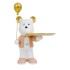 Statueta din rasina, model ursulet cu balon + tavita, culoare roz, H 30 cm, B.S.P. / SL1081_1