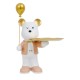Statueta din rasina, model ursulet cu balon + tavita, culoare roz, H 30 cm, B.S.P. / SL1081_1