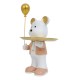 Statueta din rasina, model ursulet cu balon + tavita, culoare roz, H 30 cm, B.S.P. / SL1081_1