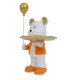 Statueta din rasina, model ursulet cu balon + tavita, culoare portocaliu, H 30 cm, B.S.P. / SL1081_2