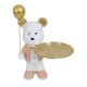 Statueta din rasina, model ursulet cu balon + tavita, culoare roz, H 30 cm, B.S.P. / SL1081_1