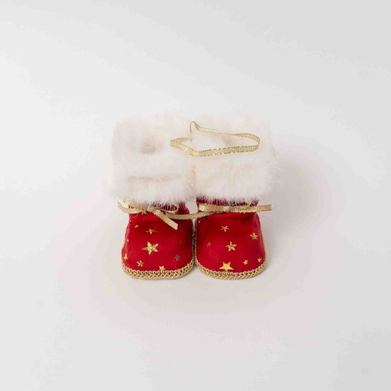 Decoratiune craciun, model gheata, culoare rosu, 12/set, 7x7x4 cm, B.S.P. / SL1093_1