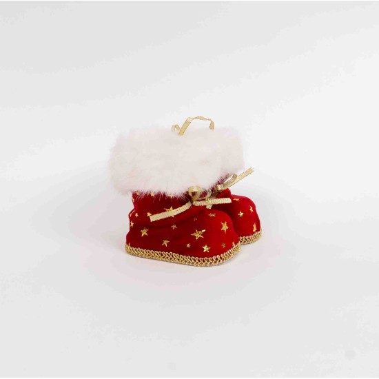 Decoratiune craciun, model gheata, culoare rosu, 12/set, 7x7x4 cm, B.S.P. / SL1093_1