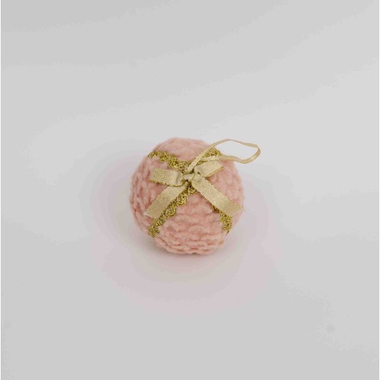 Decoratiune craciun, model glob, culoare somon, 12/set, Ø 10 cm, B.S.P. / SL1096_1