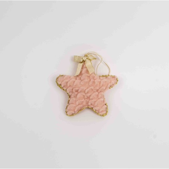 Decoratiune craciun, model stea, culoare roz 12/set, 10 cm, B.S.P. / SL1097_2