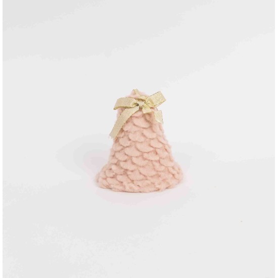 Decoratiune craciun, model clopotel, culoare somon, 12/set, 9 cm, B.S.P. / SL1098_1