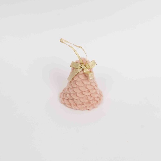 Decoratiune craciun, model clopotel, culoare somon, 12/set, 9 cm, B.S.P. / SL1098_1