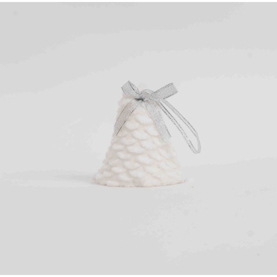 Decoratiune craciun, model clopotel, culoare alb, 12/set, 9 cm, B.S.P. / SL1098_2