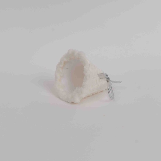 Decoratiune craciun, model clopotel, culoare alb, 12/set, 9 cm, B.S.P. / SL1098_2