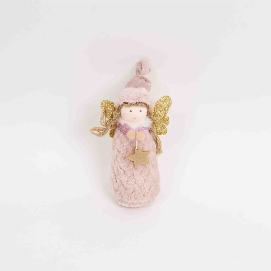 Decoratiune craciun, model fetita, culoare roz, 12/set, 10 cm, B.S.P. / SL1099_2