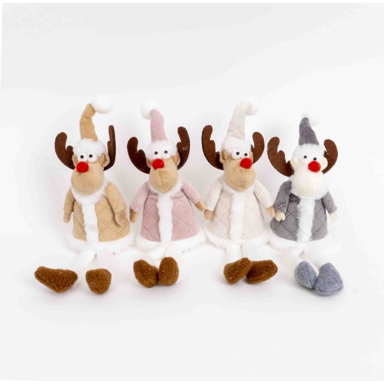 Decoratiune craciun, model ren, culori diferite, 12/set, 22 cm, B.S.P. / SL1100