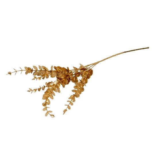 Fir eucalipt 5 ramificatii artificiale, culoare auriu, H 66 cm, B.S.P. / SL1112