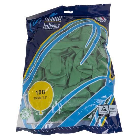 Set 100 baloane, latex, culoare verde, 30 cm, B.S.P. / SL111_1
