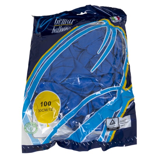 Set 100 baloane, latex, culoare albastru, 30 cm, B.S.P. / SL111_5