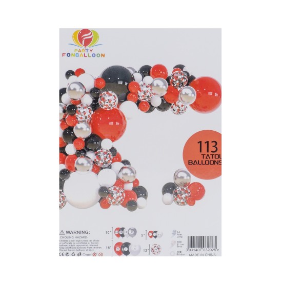 Set aranjament baloane pentru arcada, 113 bucati, dimensiuni diferite, B.S.P. / SL1141_4
