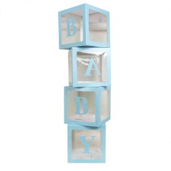 Set 4 cutii din carton, model Baby, culoare bleu, 30x30 cm, B.S.P. / SL1143_3