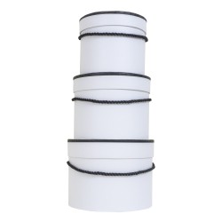 Set 3 cutii cilindrice, culoare alb, B.S.P. / SL117_3