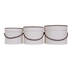 Set 3 cutii cilindrice, culoare roz, B.S.P. / SL117_4