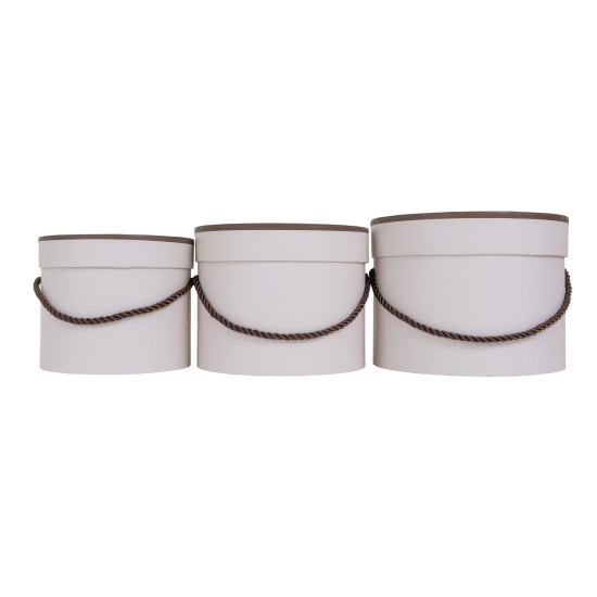 Set 3 cutii cilindrice, culoare roz, B.S.P. / SL117_4