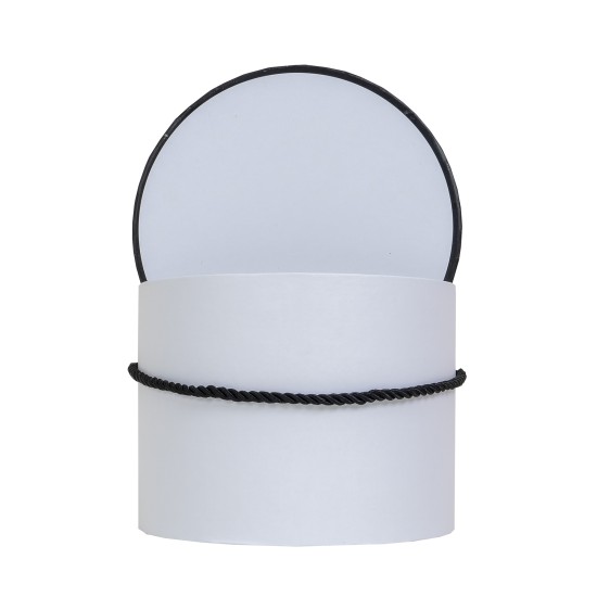 Set 3 cutii cilindrice, culoare alb, B.S.P. / SL117_3