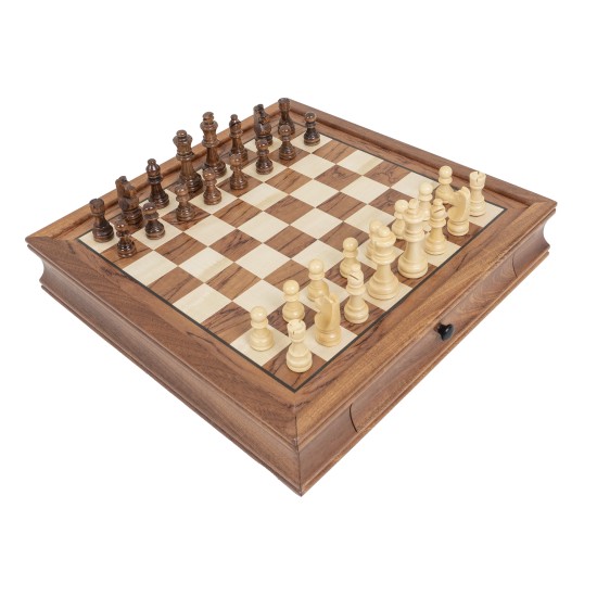 Joc de sah magnetic, din lemn, model premium, 40x40x7 cm, B.S.P. / SL1184