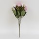 Buchet trandafiri artificiali, 7 fire, culoare roz, H 30 cm, B.S.P. / SL142_2