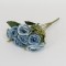 Buchet trandafiri artificiali, 7 fire, culoare albastru, H 30 cm, B.S.P. / SL142_3