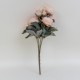 Buchet bujor artificial, 11 fire, culoare roz, H 45 cm, B.S.P. / SL147_4