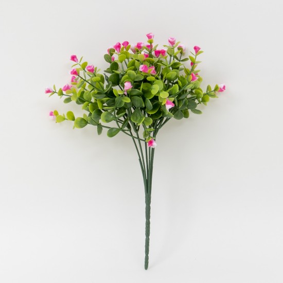 Buchet verdeata + bobite, culoare roz, H 30 cm, B.S.P. / SL149_5