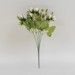 Buchet flori artificiale, 5 fire, culoare alb, H 30 cm, B.S.P. / SL152_1