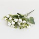 Buchet flori artificiale, 5 fire, culoare alb, H 30 cm, B.S.P. / SL152_1