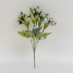 Buchet flori artificiale, 5 fire, culoare bleu, H 30 cm, B.S.P. / SL152_2