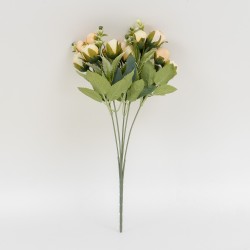 Buchet flori artificiale, 5 fire, culoare galben, H 30 cm, B.S.P. / SL152_3