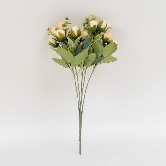Buchet flori artificiale, 5 fire, culoare galben, H 30 cm, B.S.P. / SL152_3