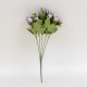 Buchet flori artificiale, 5 fire, culoare mov, H 30 cm, B.S.P. / SL152_4