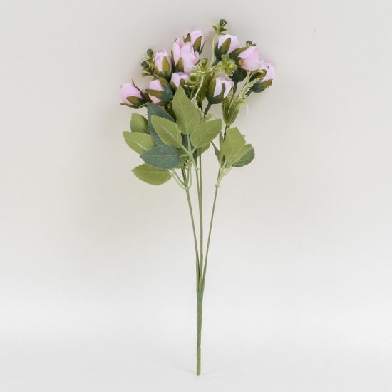 Buchet flori artificiale, 5 fire, culoare roz, H 30 cm, B.S.P. / SL152_5