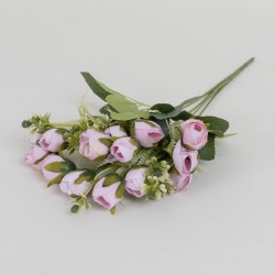 Buchet flori artificiale, 5 fire, culoare roz, H 30 cm, B.S.P. / SL152_5