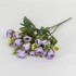 Buchet flori artificiale, 5 fire, culoare mov, H 30 cm, B.S.P. / SL152_4
