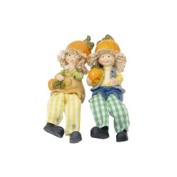 Set 2 figurine din rasina cu picioare atarnatoare, model dovleac, H 16 cm, B.S.P. / SL163_1