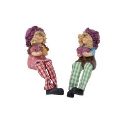 Set 2 figurine din rasina cu picioare atarnatoare, model salata, H 16 cm, B.S.P. / SL163_8