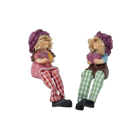 Set 2 figurine din rasina cu picioare atarnatoare, model salata, H 16 cm, B.S.P. / SL163_8