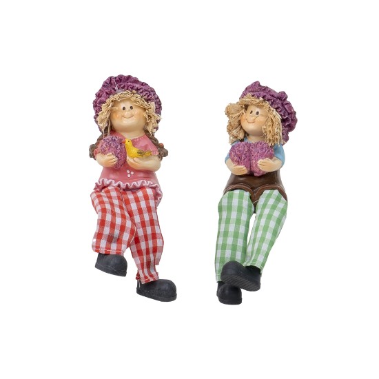 Set 2 figurine din rasina cu picioare atarnatoare, model salata, H 16 cm, B.S.P. / SL163_8